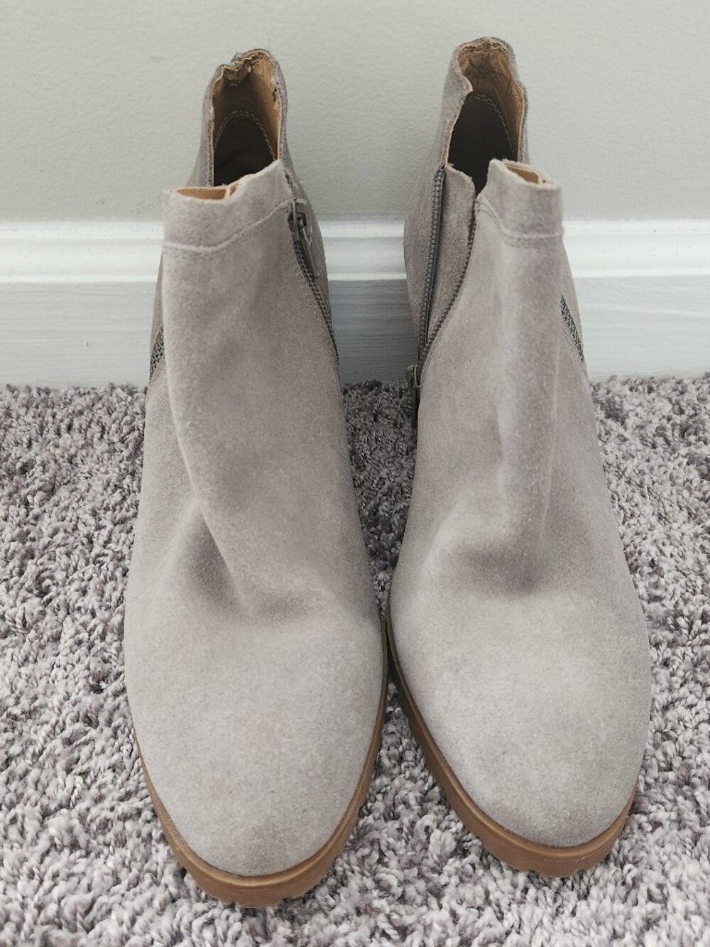 Gray suede Lucky Brand boots